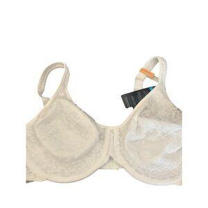 Bali Womens White Floral Lace 38DD Minimizer Bra Underwire Support Adjustable St